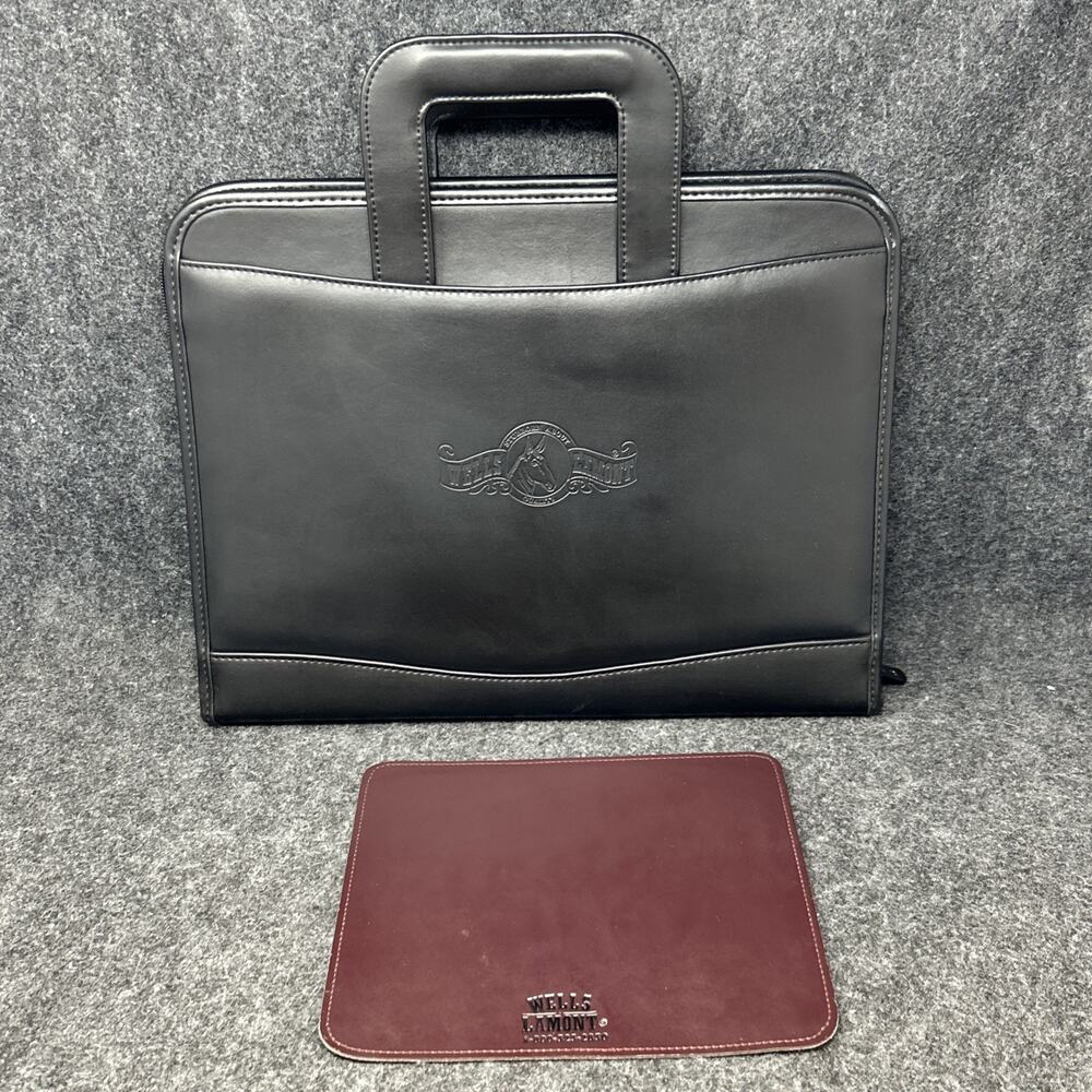 Vtg Wells Lamont Sweda Executive Briefcase 15x11 Padfolio 2004 Digital Calendar